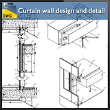 【CAD Details】Curtain Wall design and detail in autocad dwg files - Architecture Autocad Blocks,CAD Details,CAD Drawings,3D Models,PSD,Vector,Sketchup Download