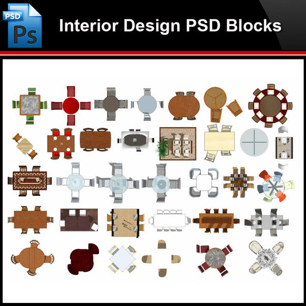★Photoshop PSD Blocks-Interior Design PSD Blocks -Table PSD Blocks - Architecture Autocad Blocks,CAD Details,CAD Drawings,3D Models,PSD,Vector,Sketchup Download