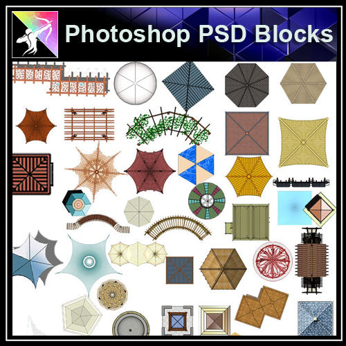 Photoshop PSD Landscape Pavilion Blocks - Architecture Autocad Blocks,CAD Details,CAD Drawings,3D Models,PSD,Vector,Sketchup Download