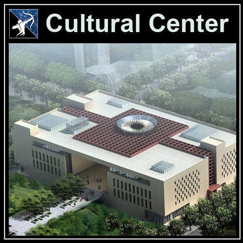 【Architecture CAD Projects】Cultural Center Design CAD Blocks,Plans,Layout V3