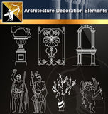 Free CAD Architecture Decoration Elements 2 - Architecture Autocad Blocks,CAD Details,CAD Drawings,3D Models,PSD,Vector,Sketchup Download
