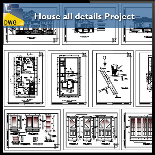 【CAD Details】House All CAD Details Projects - Architecture Autocad Blocks,CAD Details,CAD Drawings,3D Models,PSD,Vector,Sketchup Download