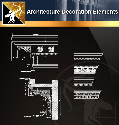 Free CAD Architecture Decoration Elements 12 - Architecture Autocad Blocks,CAD Details,CAD Drawings,3D Models,PSD,Vector,Sketchup Download