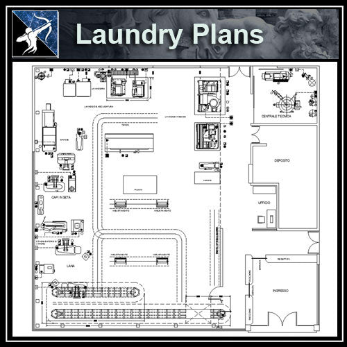 【Architecture CAD Projects】Laundry CAD plan CAD Blocks - Architecture Autocad Blocks,CAD Details,CAD Drawings,3D Models,PSD,Vector,Sketchup Download