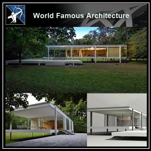 【Famous Architecture Project】Farnsworth house 3D Max model - ludwig mies van der rohe-Architectural 3D  model - Architecture Autocad Blocks,CAD Details,CAD Drawings,3D Models,PSD,Vector,Sketchup Download