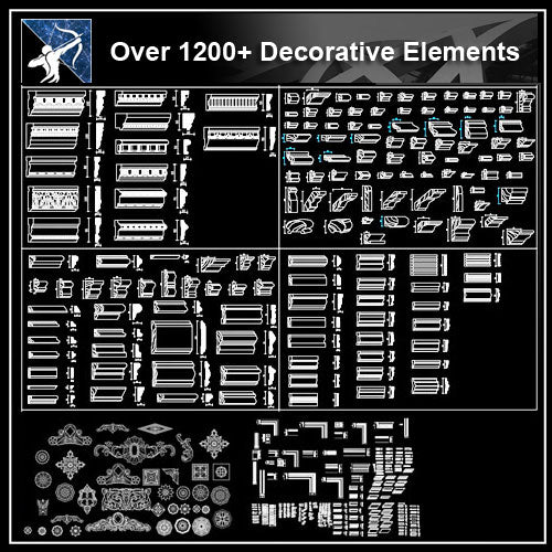 ★【Over 1200+ Crown molding,Chair-rail,Door Trim,Skirting Board,Corner Post,Plain Molding】 - Architecture Autocad Blocks,CAD Details,CAD Drawings,3D Models,PSD,Vector,Sketchup Download