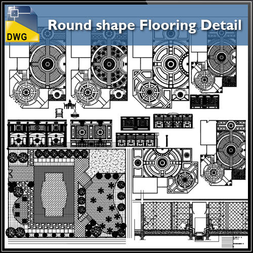 【CAD Details】Round shape Flooring CAD Details - Architecture Autocad Blocks,CAD Details,CAD Drawings,3D Models,PSD,Vector,Sketchup Download