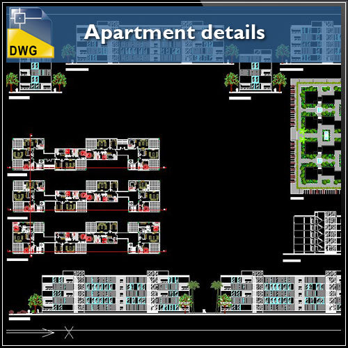 【Architecture CAD Projects】Apartment Design Details - Architecture Autocad Blocks,CAD Details,CAD Drawings,3D Models,PSD,Vector,Sketchup Download