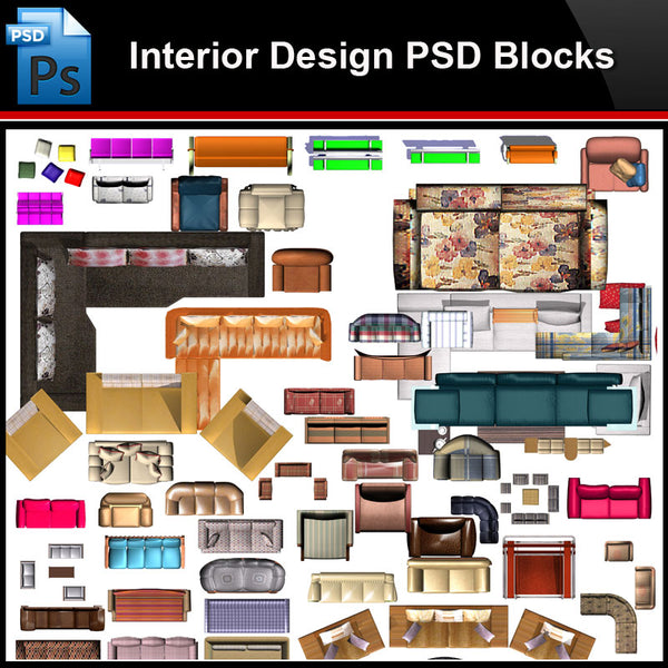 ★Photoshop PSD Blocks-Interior Design PSD Blocks-Sofa PSD Blocks - Architecture Autocad Blocks,CAD Details,CAD Drawings,3D Models,PSD,Vector,Sketchup Download