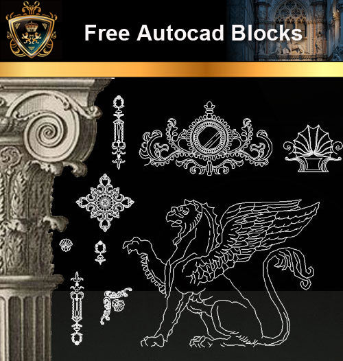 ★Free CAD Blocks-Architecture Decorative Elements V.1 - Architecture Autocad Blocks,CAD Details,CAD Drawings,3D Models,PSD,Vector,Sketchup Download