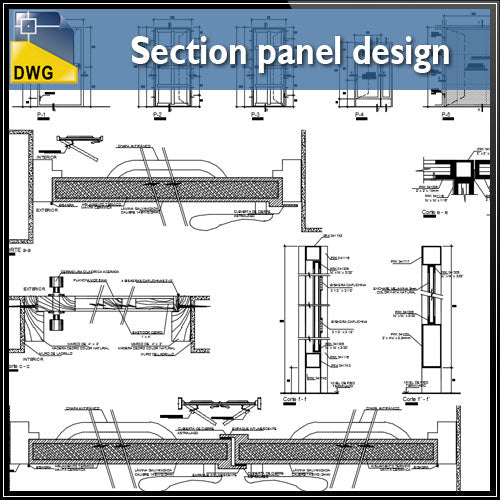 【CAD Details】Section panel design CAD Details - Architecture Autocad Blocks,CAD Details,CAD Drawings,3D Models,PSD,Vector,Sketchup Download
