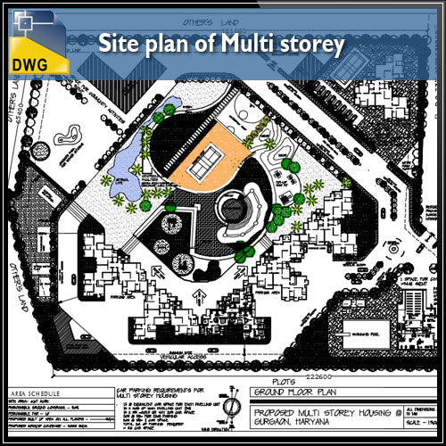 【CAD Details】Site plan of Multi Storey CAD Details - Architecture Autocad Blocks,CAD Details,CAD Drawings,3D Models,PSD,Vector,Sketchup Download