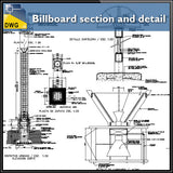 【CAD Details】Billboard section and detail in autocad dwg files - Architecture Autocad Blocks,CAD Details,CAD Drawings,3D Models,PSD,Vector,Sketchup Download