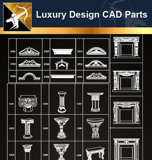Luxury Design CAD Blocks 6 - Architecture Autocad Blocks,CAD Details,CAD Drawings,3D Models,PSD,Vector,Sketchup Download