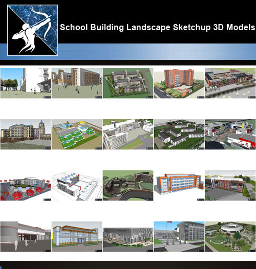 ★Best 20 Types of School Sketchup 3D Models Collection V.7 - Architecture Autocad Blocks,CAD Details,CAD Drawings,3D Models,PSD,Vector,Sketchup Download