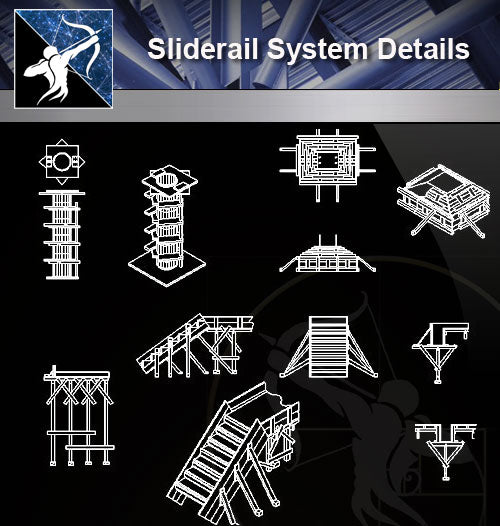 【Sliderail System Details】 - Architecture Autocad Blocks,CAD Details,CAD Drawings,3D Models,PSD,Vector,Sketchup Download