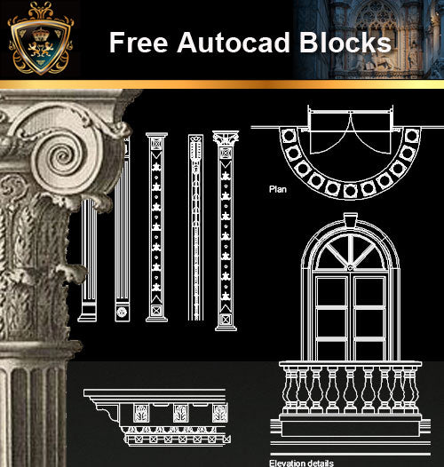 ★Free CAD Blocks-Architecture Decorative Elements V.10 - Architecture Autocad Blocks,CAD Details,CAD Drawings,3D Models,PSD,Vector,Sketchup Download