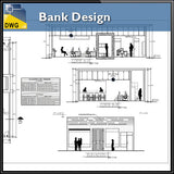 【Architecture CAD Projects】Bank Design - Architecture Autocad Blocks,CAD Details,CAD Drawings,3D Models,PSD,Vector,Sketchup Download