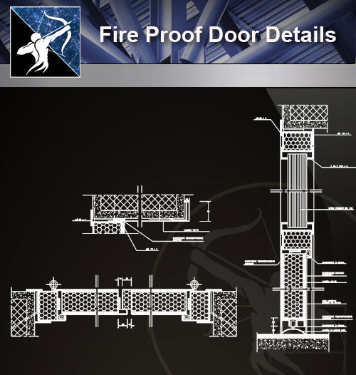 【Door Details】Fire Proof Door,Details - Architecture Autocad Blocks,CAD Details,CAD Drawings,3D Models,PSD,Vector,Sketchup Download