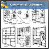 【Architecture CAD Projects】@Commercial Apartment - Architecture Autocad Blocks,CAD Details,CAD Drawings,3D Models,PSD,Vector,Sketchup Download