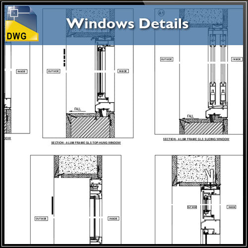 【CAD Details】Windows CAD Details - Architecture Autocad Blocks,CAD Details,CAD Drawings,3D Models,PSD,Vector,Sketchup Download