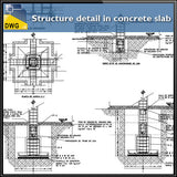【CAD Details】Structure detail in concrete slab - Architecture Autocad Blocks,CAD Details,CAD Drawings,3D Models,PSD,Vector,Sketchup Download