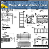 【CAD Details】Minecraft small detailed house - Architecture Autocad Blocks,CAD Details,CAD Drawings,3D Models,PSD,Vector,Sketchup Download