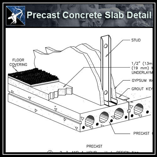 ★Free CAD Details-Precast Concrete Slab Detail (ISO) - Architecture Autocad Blocks,CAD Details,CAD Drawings,3D Models,PSD,Vector,Sketchup Download