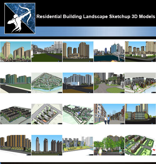 ★Best 20 Types of Residential Building Landscape Sketchup 3D Models Collection V.7 - Architecture Autocad Blocks,CAD Details,CAD Drawings,3D Models,PSD,Vector,Sketchup Download