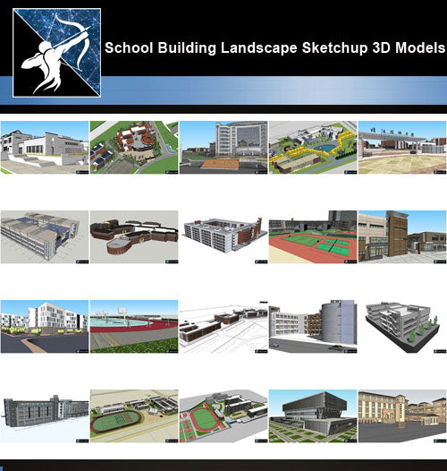 ★Best 20 Types of School Sketchup 3D Models Collection V.6 - Architecture Autocad Blocks,CAD Details,CAD Drawings,3D Models,PSD,Vector,Sketchup Download