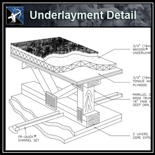 ★Free CAD Details-Underlayment Detail - Architecture Autocad Blocks,CAD Details,CAD Drawings,3D Models,PSD,Vector,Sketchup Download
