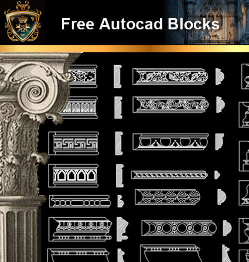 ★Free CAD Blocks-Architecture Decorative Elements V.3 - Architecture Autocad Blocks,CAD Details,CAD Drawings,3D Models,PSD,Vector,Sketchup Download