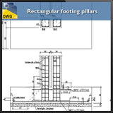 【CAD Details】Rectangular footing pillars in diapason - Architecture Autocad Blocks,CAD Details,CAD Drawings,3D Models,PSD,Vector,Sketchup Download