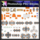 【Photoshop PSD Blocks】Office Blocks - Architecture Autocad Blocks,CAD Details,CAD Drawings,3D Models,PSD,Vector,Sketchup Download
