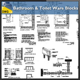 【CAD Details】Bathroom and Toilet Ware Block file(*.dwg) - Architecture Autocad Blocks,CAD Details,CAD Drawings,3D Models,PSD,Vector,Sketchup Download