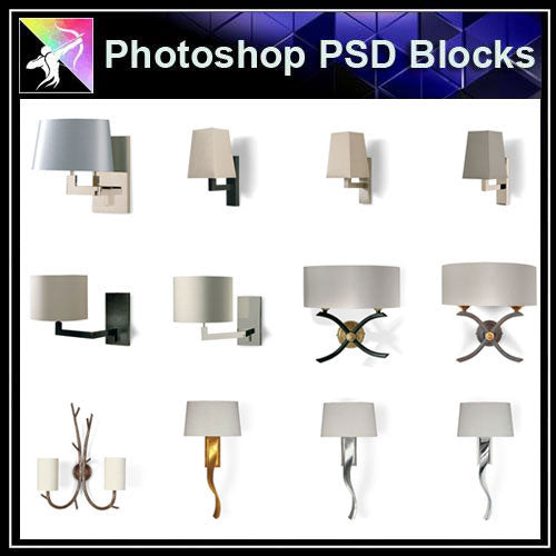 【Photoshop PSD Blocks】Wall_Lights PSD Blocks - Architecture Autocad Blocks,CAD Details,CAD Drawings,3D Models,PSD,Vector,Sketchup Download