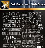 ★Full Bathroom Blocks - Architecture Autocad Blocks,CAD Details,CAD Drawings,3D Models,PSD,Vector,Sketchup Download