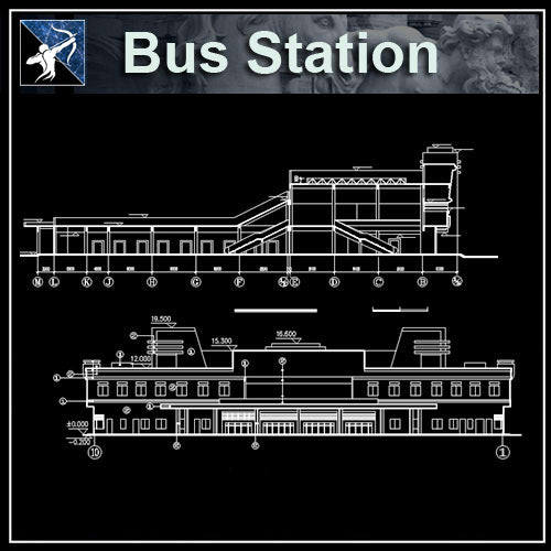 【Architecture CAD Projects】Bus Station Design CAD Blocks,Plans,Layout