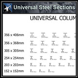 ★Free CAD Details-Universal Steel Sections 2 - Architecture Autocad Blocks,CAD Details,CAD Drawings,3D Models,PSD,Vector,Sketchup Download