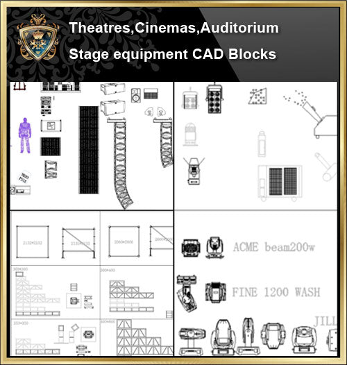 ★【Auditorium ,Cinema, Theaters CAD Blocks-Stage Equipment CAD Blocks V.2】@Cinema Design,Autocad Blocks,Cinema Details,Cinema Section,Cinema elevation design drawings - Architecture Autocad Blocks,CAD Details,CAD Drawings,3D Models,PSD,Vector,Sketchup Download