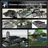 ★【20 Types Chinese Landscape Sketchup 3D Models】 - Architecture Autocad Blocks,CAD Details,CAD Drawings,3D Models,PSD,Vector,Sketchup Download