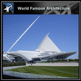 【World Famous Architecture CAD Drawings】Milwaukee art museum, by santiago calatrava CAD 3d model - Architecture Autocad Blocks,CAD Details,CAD Drawings,3D Models,PSD,Vector,Sketchup Download