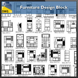 【Interior Design CAD Drawings】@Furniture Design CAD Block, CAD Drawings - Architecture Autocad Blocks,CAD Details,CAD Drawings,3D Models,PSD,Vector,Sketchup Download