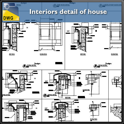 【Interior Design CAD Drawings】@Interiors detail of house in autocad files - Architecture Autocad Blocks,CAD Details,CAD Drawings,3D Models,PSD,Vector,Sketchup Download