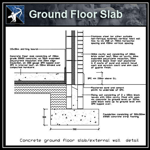 ★Free CAD Details-Ground Floor Slab - Architecture Autocad Blocks,CAD Details,CAD Drawings,3D Models,PSD,Vector,Sketchup Download