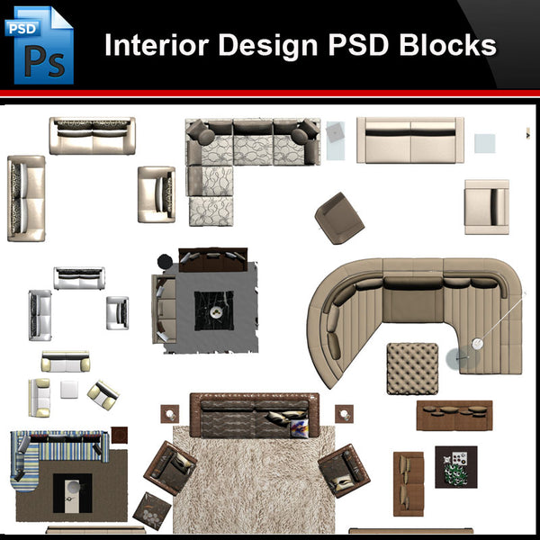 ★Photoshop PSD Blocks-Interior Design PSD Blocks-Sofa PSD Blocks - Architecture Autocad Blocks,CAD Details,CAD Drawings,3D Models,PSD,Vector,Sketchup Download