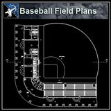 【Architecture CAD Projects】Baseball field CAD plans ,CAD Blocks - Architecture Autocad Blocks,CAD Details,CAD Drawings,3D Models,PSD,Vector,Sketchup Download