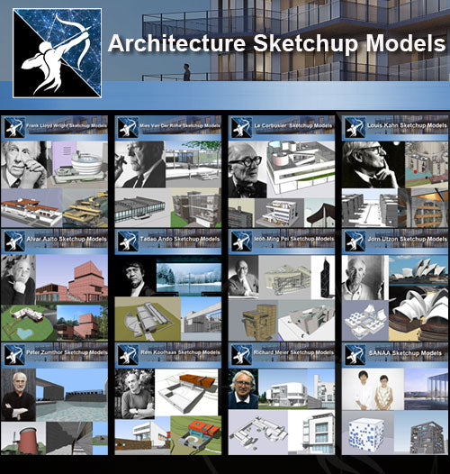 ★Total 107 Pritzker Architecture Sketchup 3D Models★ (Best Recommanded!!) - Architecture Autocad Blocks,CAD Details,CAD Drawings,3D Models,PSD,Vector,Sketchup Download