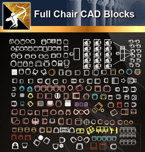 ★Full Chair Blocks - Architecture Autocad Blocks,CAD Details,CAD Drawings,3D Models,PSD,Vector,Sketchup Download