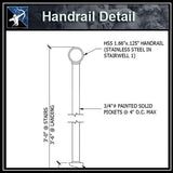★Free CAD Details-Handrail Detail - Architecture Autocad Blocks,CAD Details,CAD Drawings,3D Models,PSD,Vector,Sketchup Download